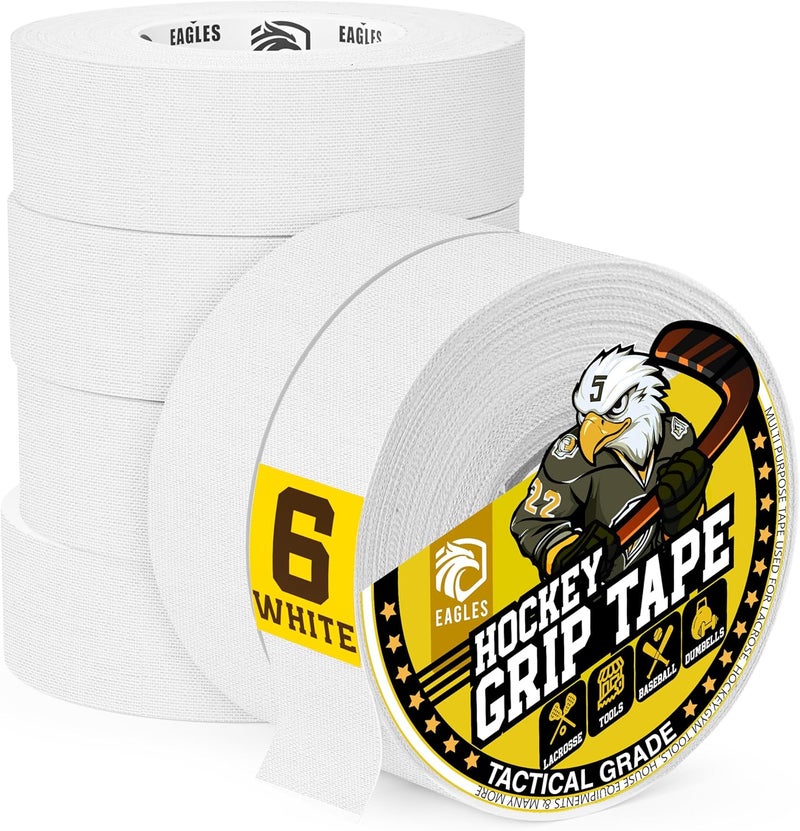 Eagle's Bulk Hockey Tape Black, White or Clear Multipurpose Tape Roll - Strong Adhesive - Durable Cloth or PVC Tape - Hokey Sports Gifts, Accessories, Equipment, Gear - Image 1